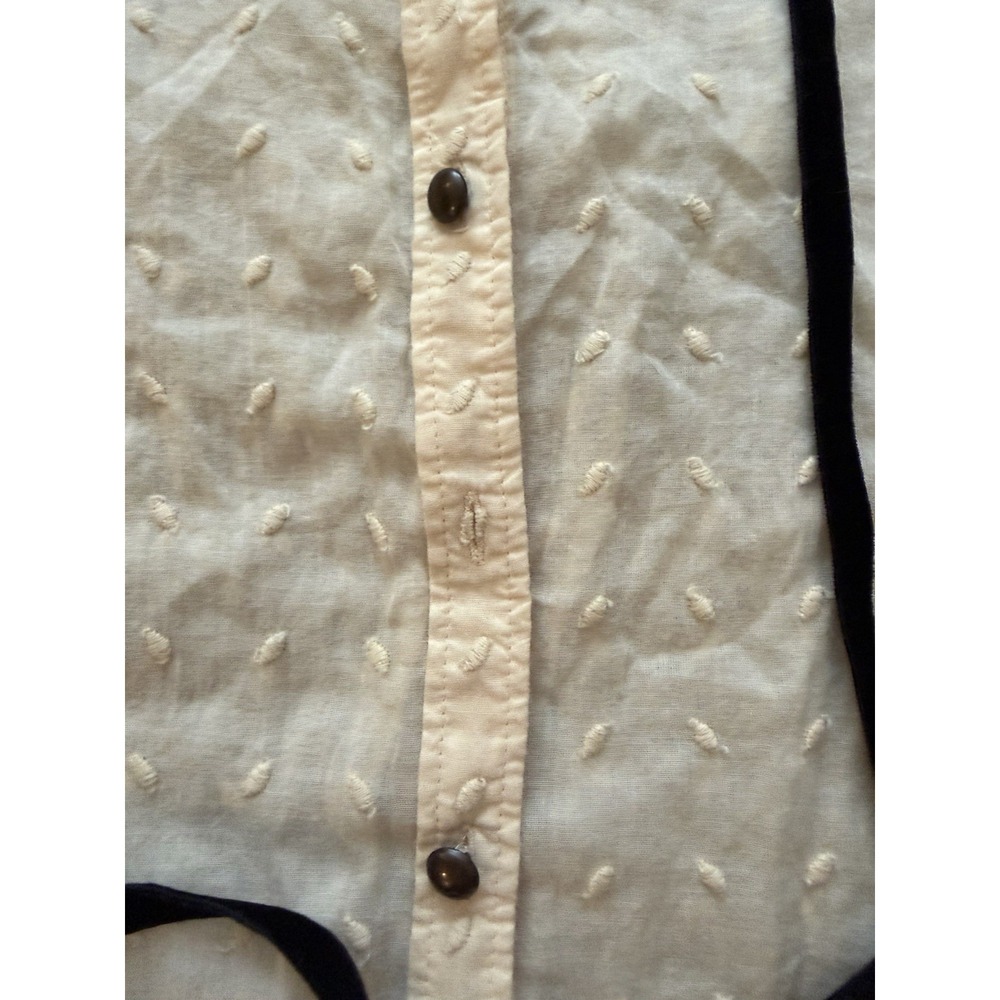 Free People Women's Lightweight Long Sleeve Ivory Cotton Blouse Size Medium - Picture 7 of 7